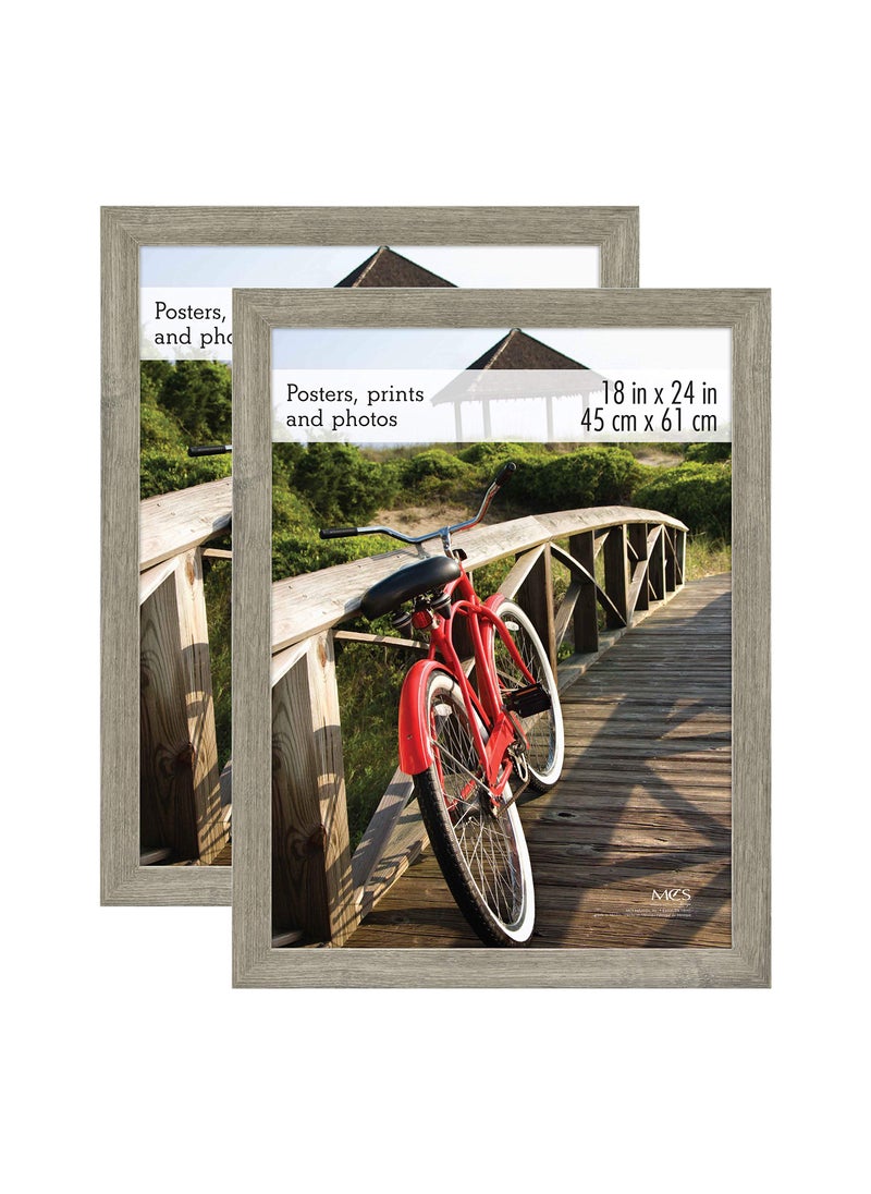 MCS MCS Museum Poster Frame 18x24 Barnwood Vertical  Horizontal Wall Hanging Large Picture Frame for Photos Posters  Art Prints 2Pack 