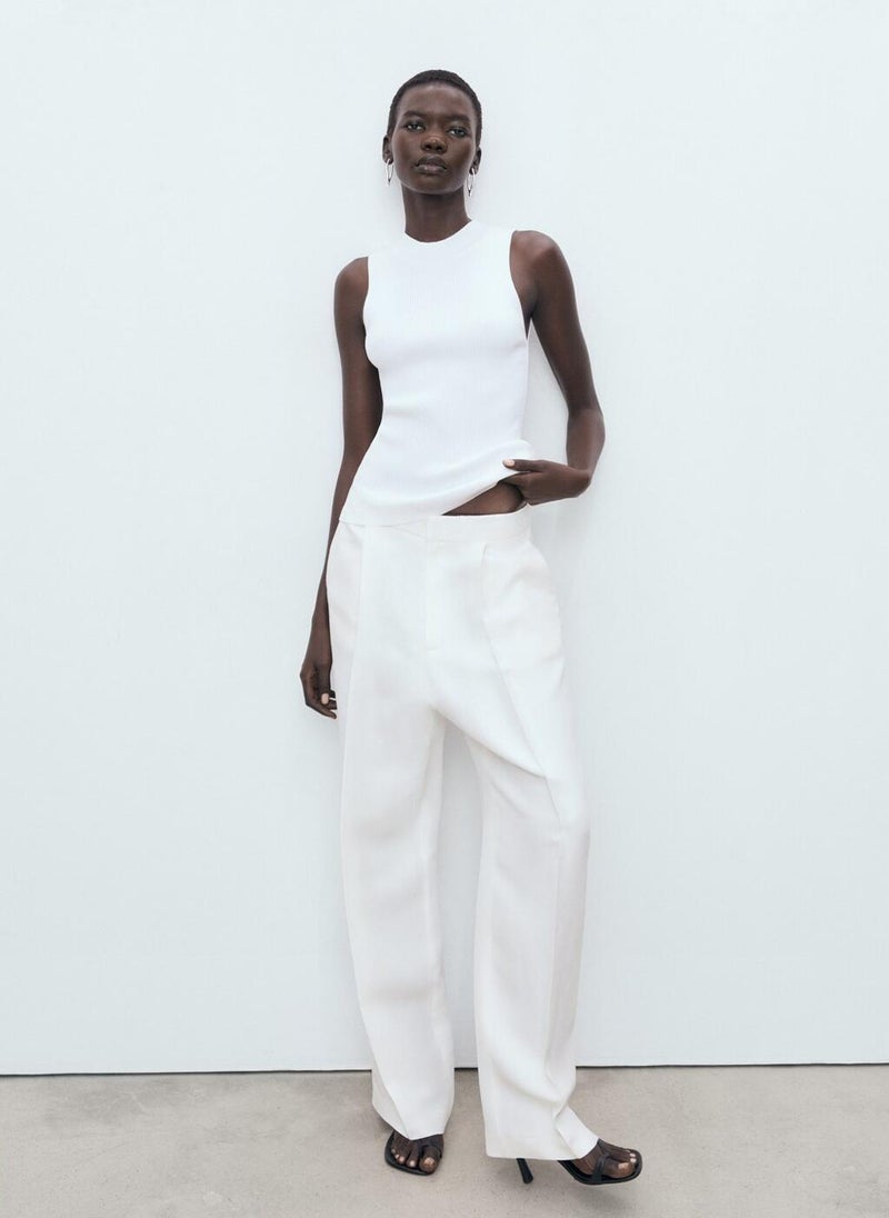 MANGO Casual Ribbed Knit Top  - Image 1