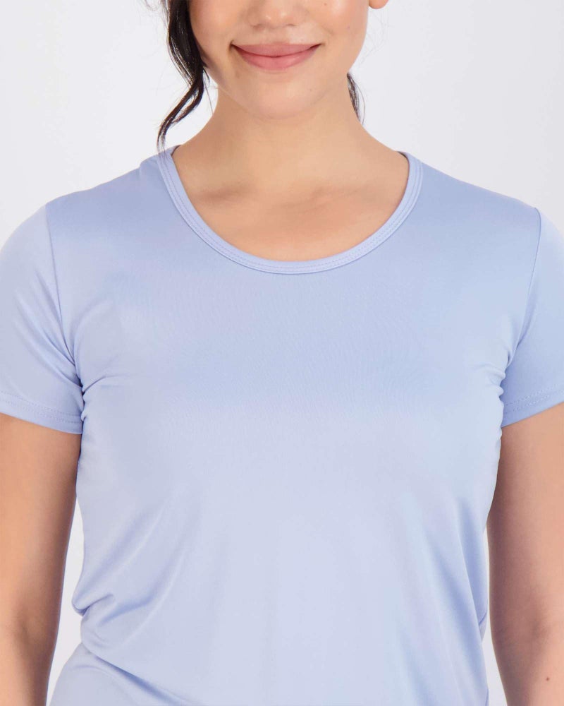 REALESSENTIALS Real Essentials 5 Pack: Women's Short Sleeve T-Shirts Workout Tops Fitness Pilates Gym Activewear Athletic (Plus Available), Set 16, XL, Pack of 5 - Image 3