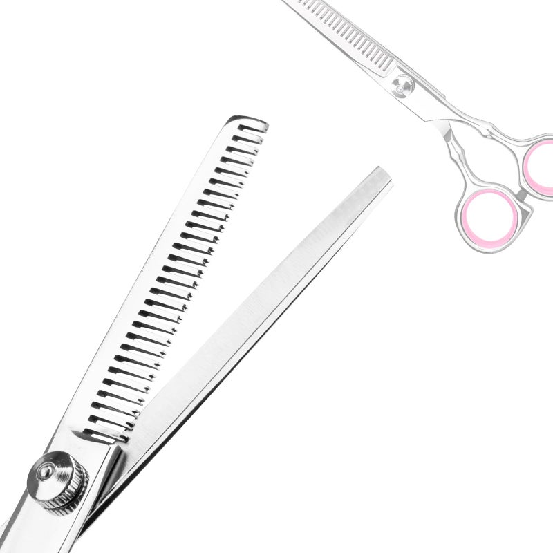 Himart Professional Home Hair Cutting Kit - Quality Home Haircutting Scissors Barber/Salon/Home Thinning Shears Kit with Comb and Case for Men and Women (Pink) - Image 3