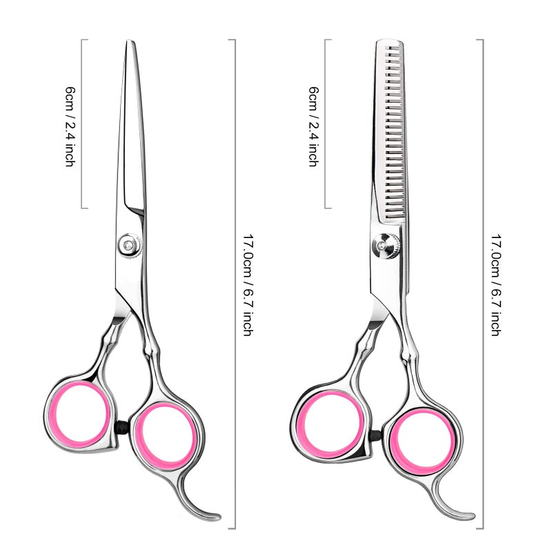 Himart Professional Home Hair Cutting Kit - Quality Home Haircutting Scissors Barber/Salon/Home Thinning Shears Kit with Comb and Case for Men and Women (Pink) - Image 5