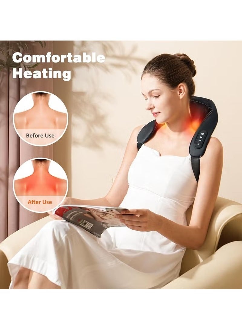 Relax Smart Neck Massager with Heat, Cordless Deep Tissue 4D Expert Kneading Massager, Shiatsu Neck and Shoulder Massage Pillow for Neck, Traps, Back and Leg Pain Relief, Gifts for Men Women Mom Dad  - Image 3