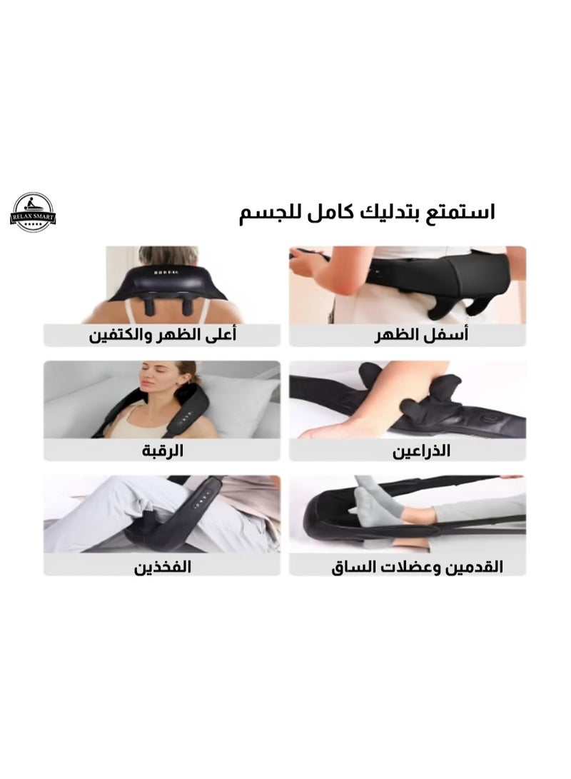 Relax Smart Neck Massager with Heat, Cordless Deep Tissue 4D Expert Kneading Massager, Shiatsu Neck and Shoulder Massage Pillow for Neck, Traps, Back and Leg Pain Relief, Gifts for Men Women Mom Dad - Image 4