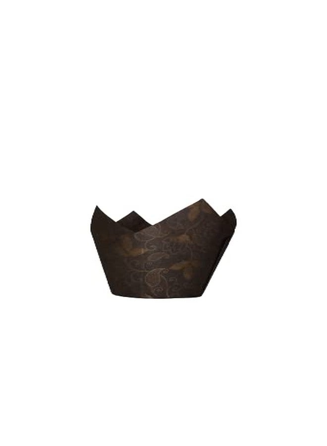 Bakerelation Cupcake Liner Paper Baking Tulip Cups Brown and Gold Printed Medium Size, Pack of 30 - Image 1
