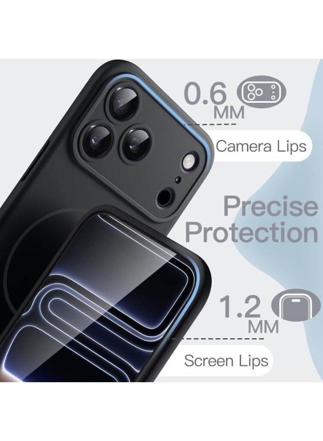 دينكس جراب سيليكون لهاتف iPhone 17 Pro Max مع MagSafe، يدعم الشحن المغناطيسي، جراب سيليكون سائل رفيع، حماية من الصدمات، (أسود). - Image 2