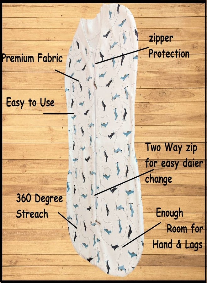 MammaChamp Pod/Swaddle/Sleeping Bag/Sack Zip Closer for Newborn Baby 0-6 Months Pack of 1, Hosiery Cotton, White - Image 5