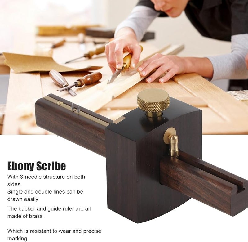 Ebony Woodworking Cutting Gauge 8 Inch Marking Tool European Style Project Kit - Image 3
