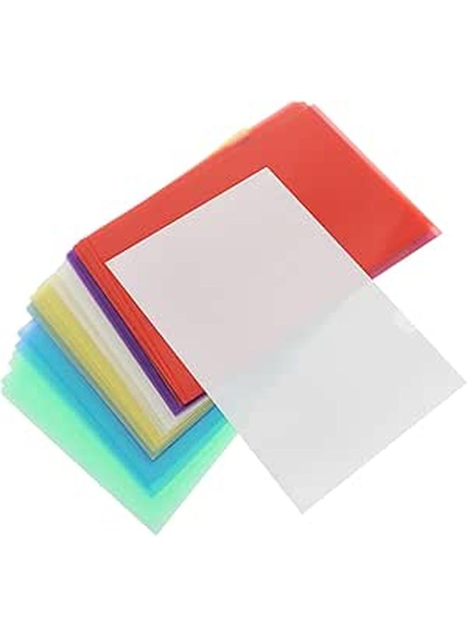 24pcs L Shaped Waterproof Plastic File Folders A4 Size Assorted Colors For Office School - Image 1