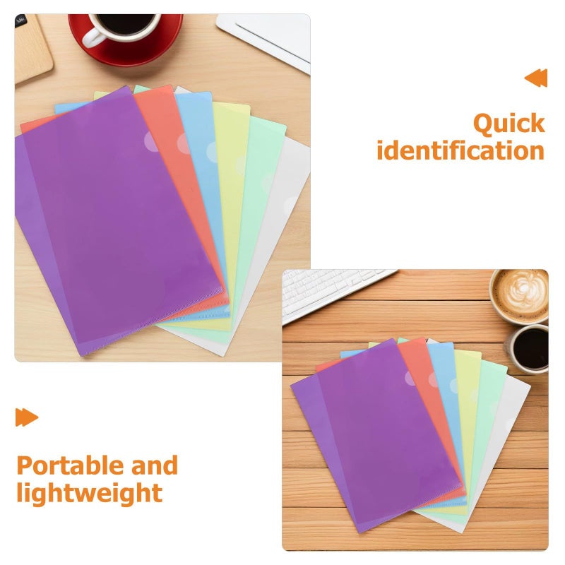 24pcs L Shaped Waterproof Plastic File Folders A4 Size Assorted Colors For Office School - Image 4