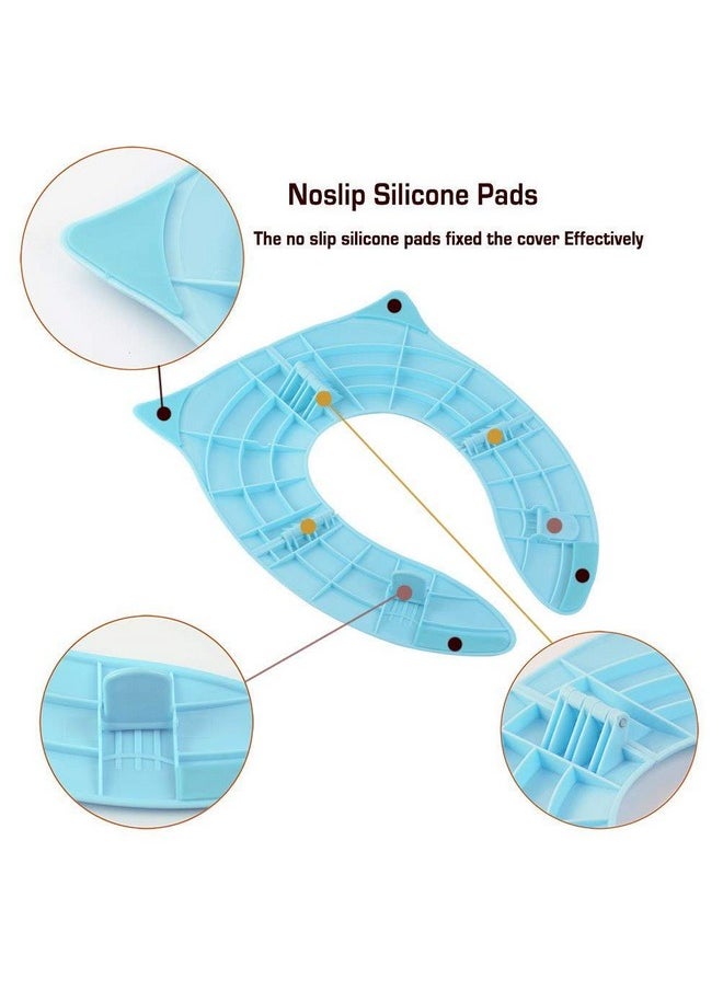 INOVERA (LABEL) INOVERA (LABEL) Plastic Inovera Portable Baby Toilet Seat Foldable Western Kids Potty Trainer Cover For 0.5 To 5 Years Child Toddler Boys Girls Travel (Blue)  - Image 4