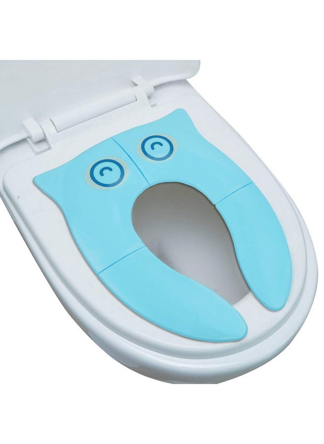 INOVERA (LABEL) INOVERA (LABEL) Plastic Inovera Portable Baby Toilet Seat Foldable Western Kids Potty Trainer Cover For 0.5 To 5 Years Child Toddler Boys Girls Travel (Blue)  - Image 3