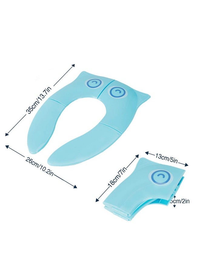 INOVERA (LABEL) INOVERA (LABEL) Plastic Inovera Portable Baby Toilet Seat Foldable Western Kids Potty Trainer Cover For 0.5 To 5 Years Child Toddler Boys Girls Travel (Blue)  - Image 2
