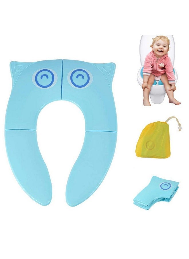 INOVERA (LABEL) INOVERA (LABEL) Plastic Inovera Portable Baby Toilet Seat Foldable Western Kids Potty Trainer Cover For 0.5 To 5 Years Child Toddler Boys Girls Travel (Blue)  - Image 1