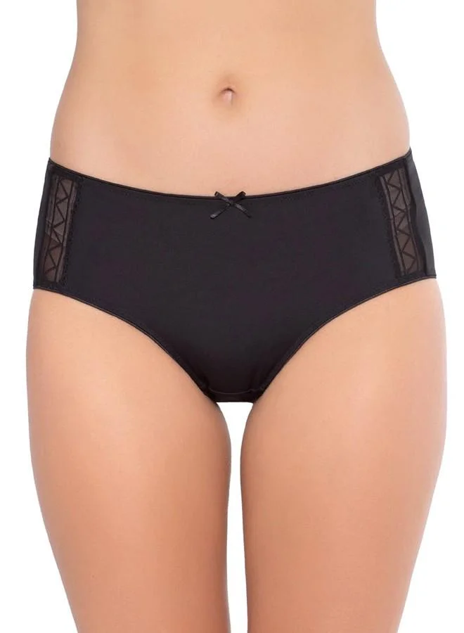 ترايامف Triumph International Women's Polyamide Zigzag Spotlight Hipster Fitted Briefs (Pack of 1) (756I391_Black_S)