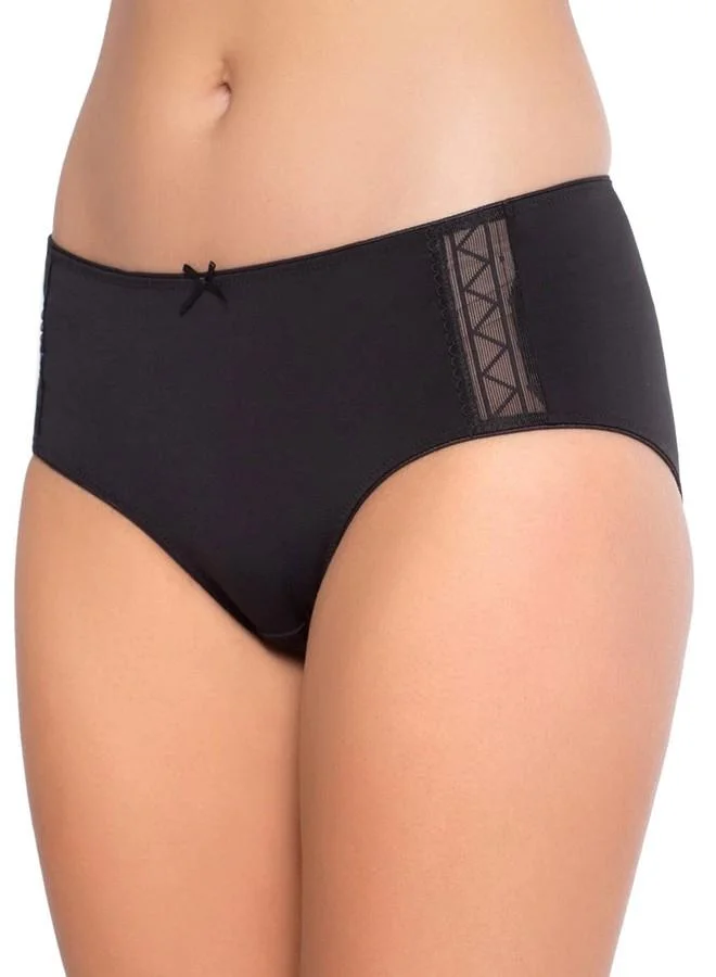ترايامف Triumph International Women's Polyamide Zigzag Spotlight Hipster Fitted Briefs (Pack of 1) (756I391_Black_S)