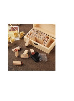 Excefore Alphabet Letter Number Stamps Set, Wooden Rubber Stamps Kit for DIY Craft Card and Photo Album  - Image 5