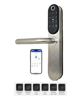 Robustline OUTDOOR Electronic Smart Door Lock with 5 Functions- Fingerprint, Passcode, Mobile App, Smart IC Card, Metal Key (2 YEARS WARRANTY) (RBSL1030S)