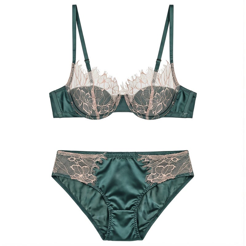 High Compatibility Lingerie Set Flexible Fit Multi Body Type 80D Green - Image 1