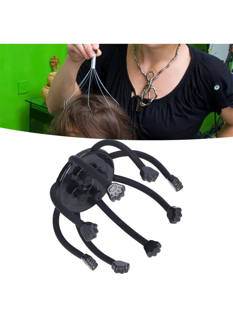 جهاز مساج الرأس الذكي متعدد الأذرع – شحن USB، لتخفيف الصداع والتوتر وتحفيز الدورة الدموية في فروة الرأس. - Image 2