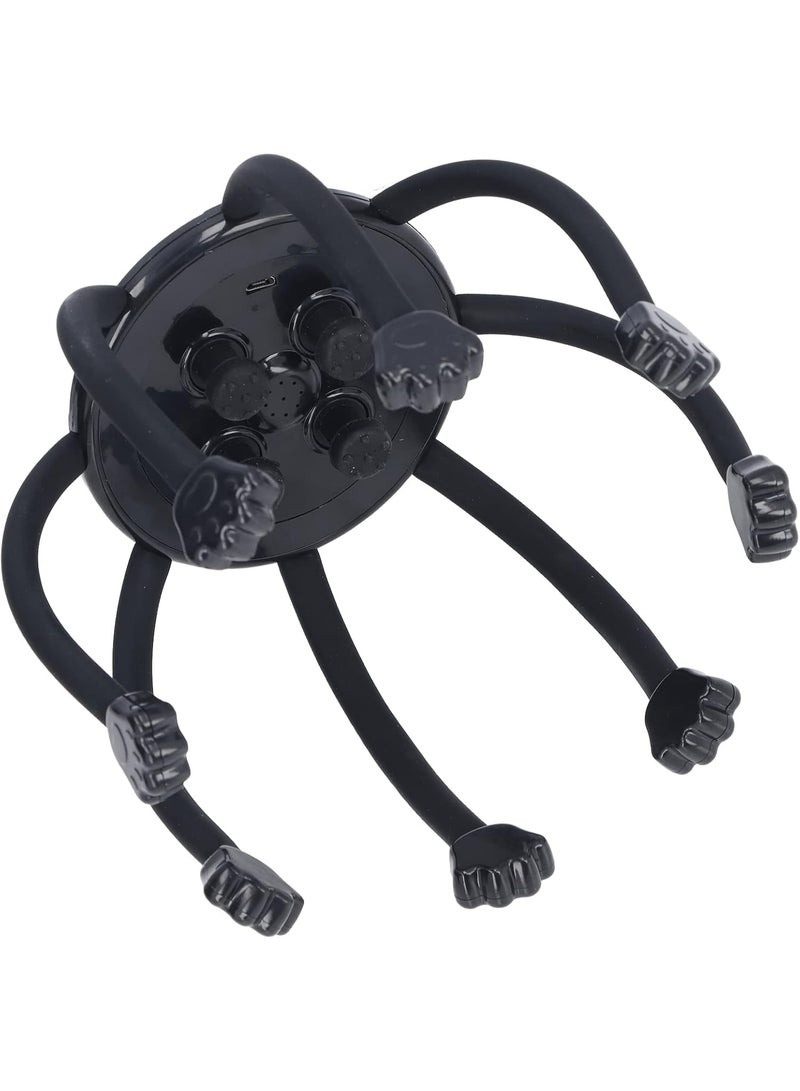 جهاز مساج الرأس الذكي متعدد الأذرع – شحن USB، لتخفيف الصداع والتوتر وتحفيز الدورة الدموية في فروة الرأس. - Image 4