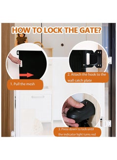 ASIV Retractable Baby Protective Door, Intelligent Adjustment 1.5m , Suitable for Stair Door, High Temperature Resistance, Safety Fence Pet Children Double Protection  - Image 2