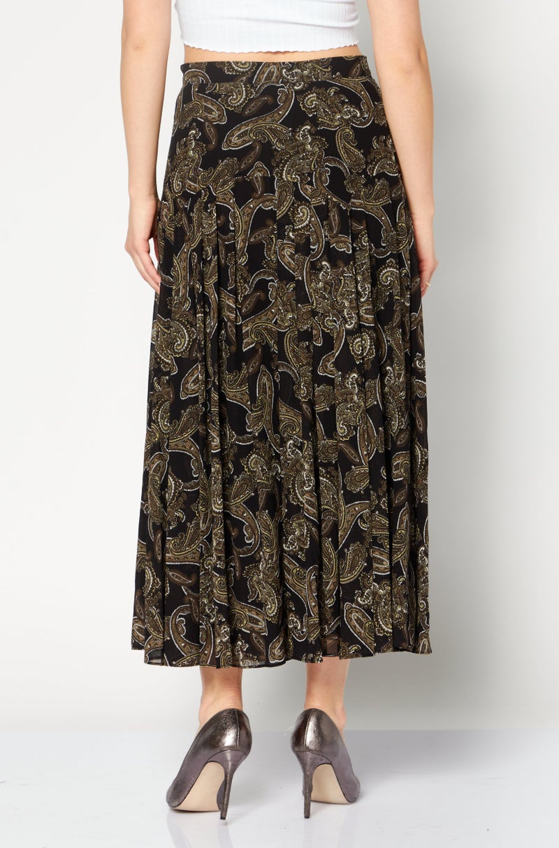 Michael Kors Women Floral Print Maxi Skirt, Black  - Image 3