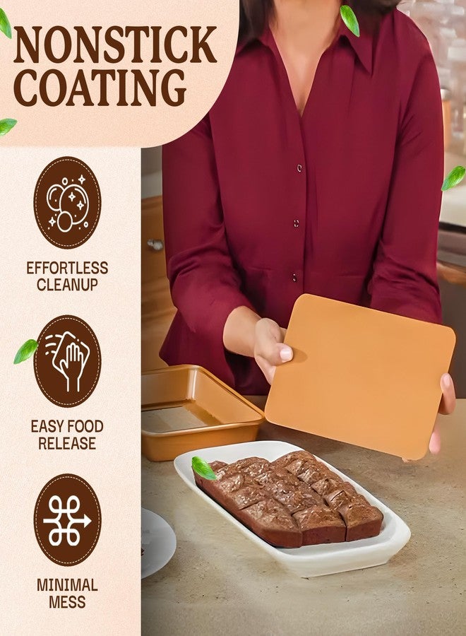 جوثام ستيل صينية براونيز كبيرة الحجم من جوثام ستيل مع فواصل، صينية خبز غير لاصقة لجميع أنواع البراونيز ذات الحواف مع فاصل قابل للإزالة، صينية كيك + صينية خبز براونيز 2 في 1 مع 24 قالبًا مقطوعًا مسبقًا، آمنة للاستخدام في الفرن وغسالة الصحون، غير سامة - Image 4