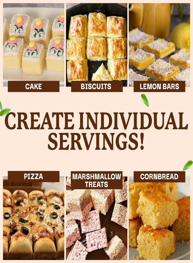 جوثام ستيل صينية براونيز كبيرة الحجم من جوثام ستيل مع فواصل، صينية خبز غير لاصقة لجميع أنواع البراونيز ذات الحواف مع فاصل قابل للإزالة، صينية كيك + صينية خبز براونيز 2 في 1 مع 24 قالبًا مقطوعًا مسبقًا، آمنة للاستخدام في الفرن وغسالة الصحون، غير سامة - Image 5