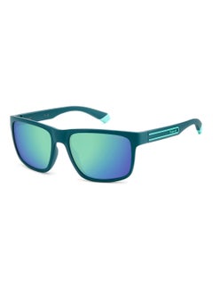 Polaroid Men's Polarized Rectangular Shape  Sunglasses PLD 2157/S GREY 43 - Lens Size: 43 Mm - Matt Teal  - Image 1