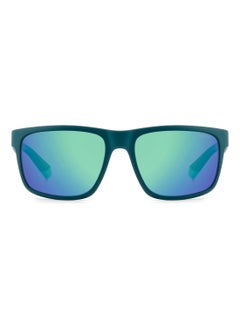 Polaroid Men's Polarized Rectangular Shape  Sunglasses PLD 2157/S GREY 43 - Lens Size: 43 Mm - Matt Teal  - Image 3
