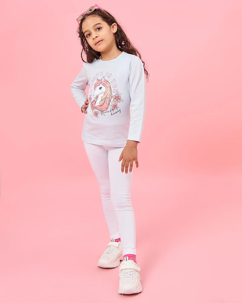 Redtag Girls White Basic Leggings