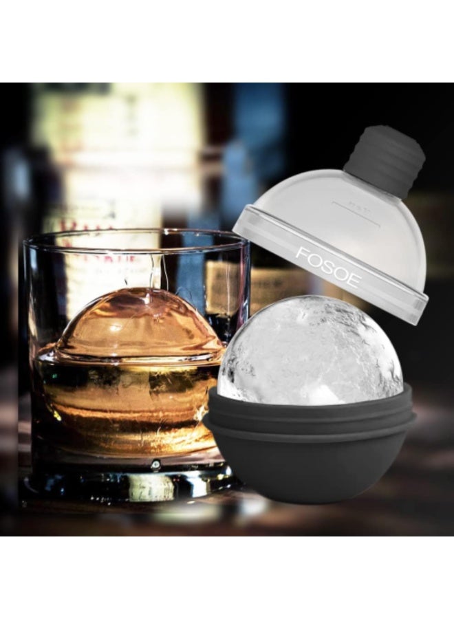 FROSTY Silicone Ice Sphere Molds, Set of 4 with Lids for Whiskey, Cocktails, and Drinks - Image 5
