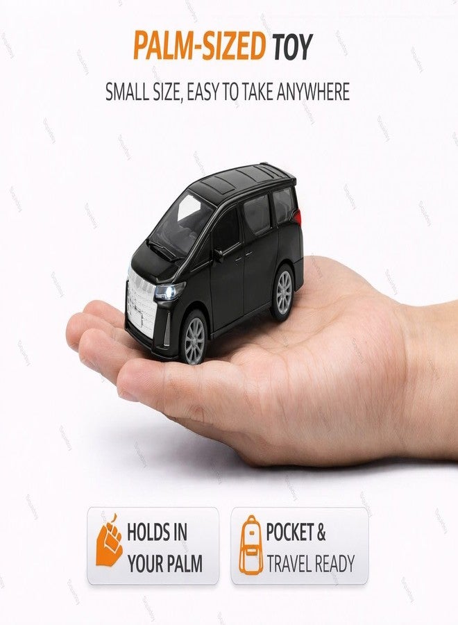 SQUIDSY 1:36 Scale Toyota Alphard Toy Car – Die-Cast Metal Pull Back MPV Model with Openable Doors, Lights & Sound – Alloy Mini Car Gift for Kids, Boys & Collectors (Black) - Image 2