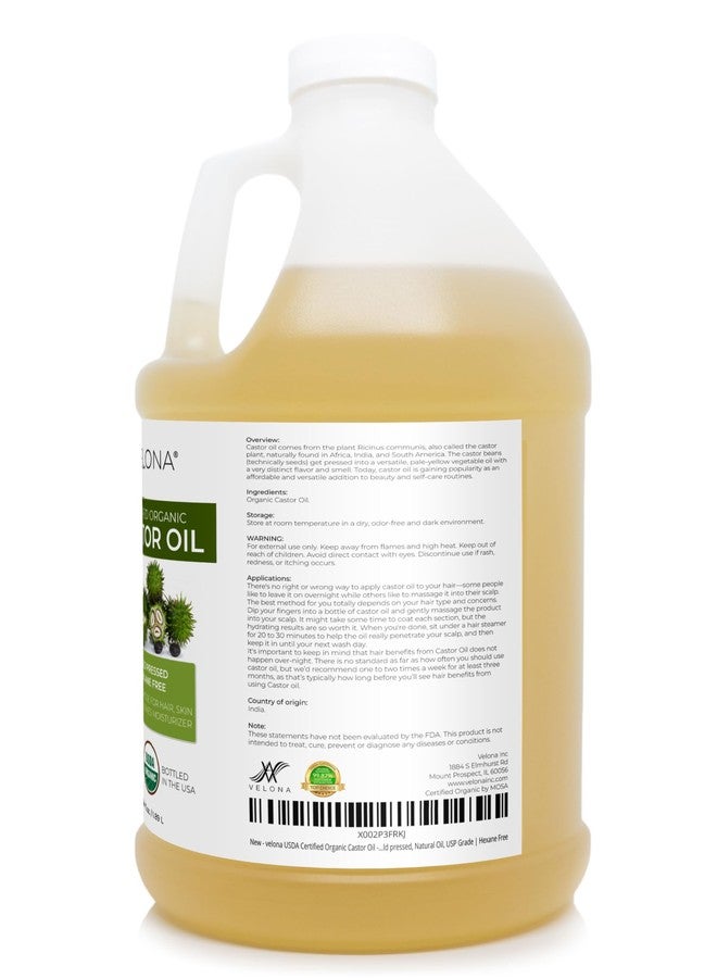 velona USDA Certified Organic Castor Oil - 64 fl oz | For Hair, Boost Eyelashes, Eyebrows | Cold pressed, Natural Oil, USP Grade | Hexane Free - Image 3