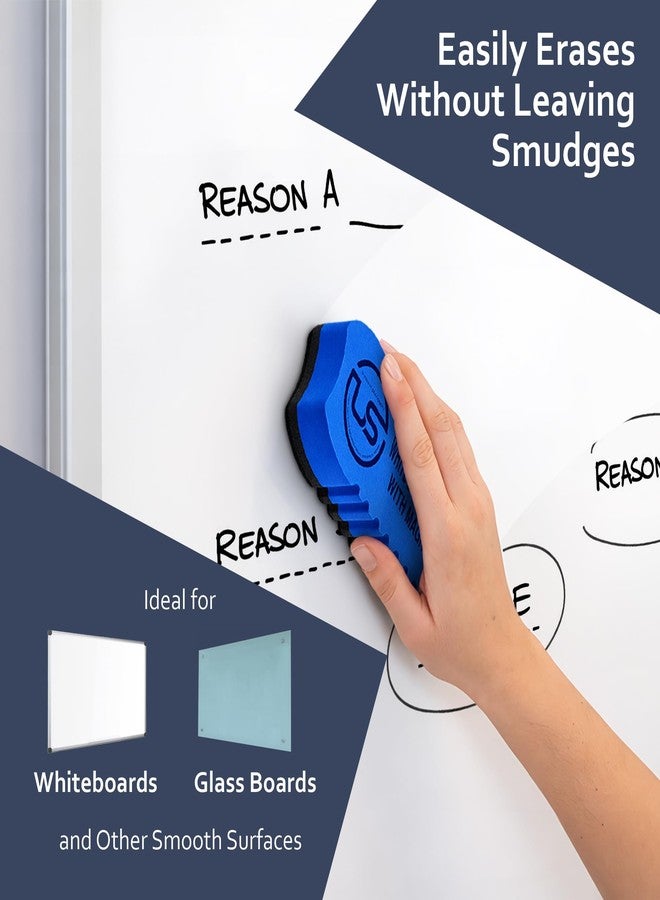 Ultimate Stationery ممحاة قابلة للمسح الجاف، ممحاة مغناطيسية للسبورة البيضاء، عبوة من قطعتين، منظف للسبورة البيضاء، ممحاة قابلة للمسح الجاف للسبورة البيضاء، والسبورة السوداء، والزجاج (قد تختلف الألوان) - Image 5