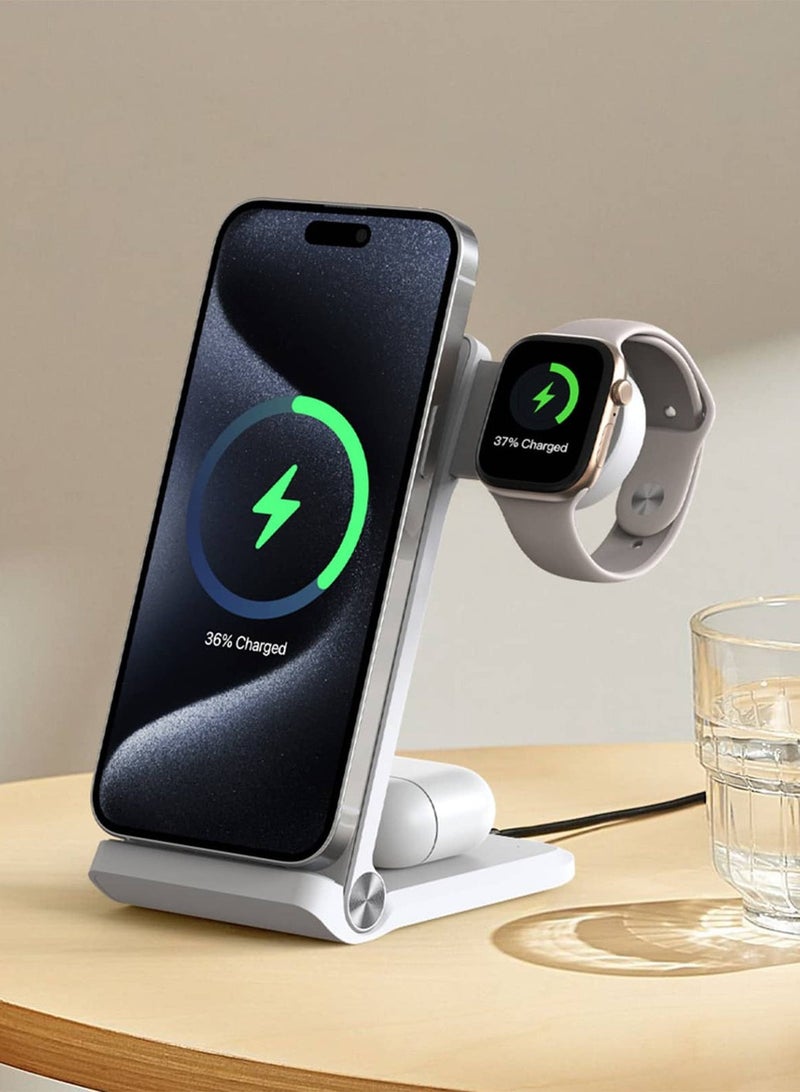 Nillkin Nillkin PowerTrio 3 in 1 Charging Station for Apple Device 18W Magnetic Charger & Foldable & MagSafe Wireless Charger Station for iPhone and Apple Watch  - Image 5