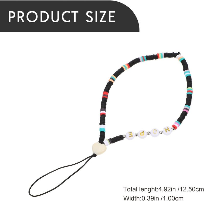 Healifty Practical Phone Lanyard Wrist Strap Anti-lost Mobile Phone Hanging Rope Rainbow Beaded Chain for Smartphones - Image 1