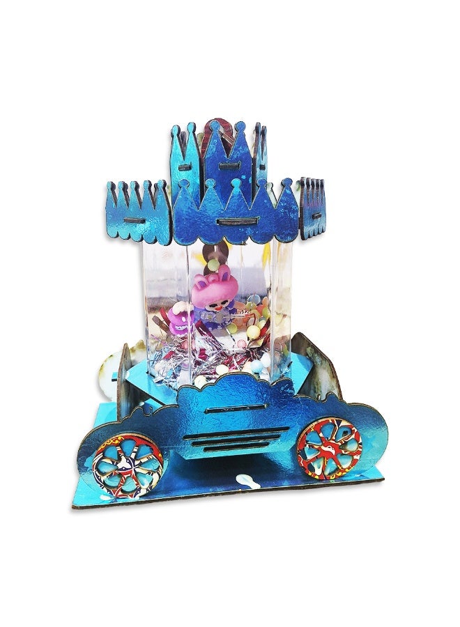 Ramadan Cart Decoration with Wooden Design, Musical & Light Up Medium Ramadan Display Stand 28×17 CM , Festive Table Decor for Sweets, Gifts & Ramadan Celebrations - Multicolour - Image 2