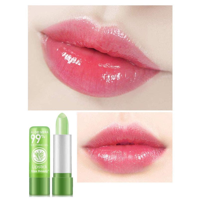firstfly 2 Pack Aloe Vera Lipstick, Long Lasting Nutritious Lip Balm Lips Moisturizer Magic Temperature Color Change Lip Gloss - Image 3