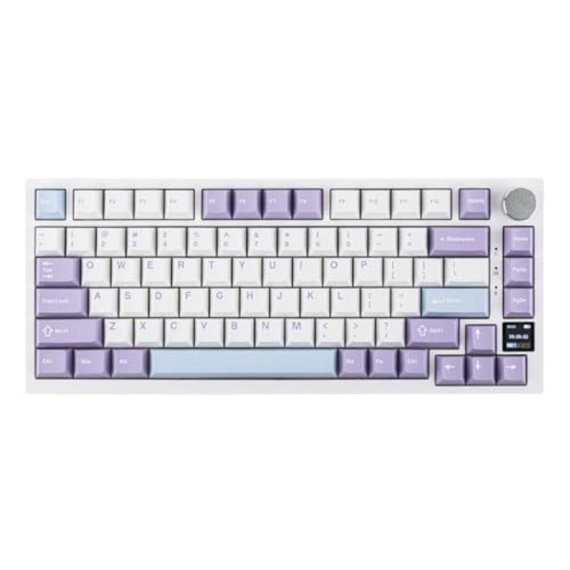 EPOMAKER Ajazz AK820 Pro 75 Mechanical Keyboard Gasket-Mounted Keyboard with TFT Smart DisplayKnob Bluetooth 5.1 2.4G Wireless Type-C Wired Custom White Purple Ajazz Gift Switch - Image 1