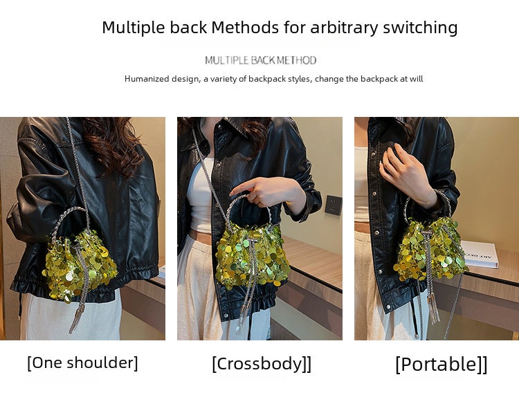 Japanese And K-Style Of Small Fragrant Sequin Bags For Women 2023 New Trendy Fashion Colorful Evening Bag Versatile Shoulder Crossbody Bag - Image 5