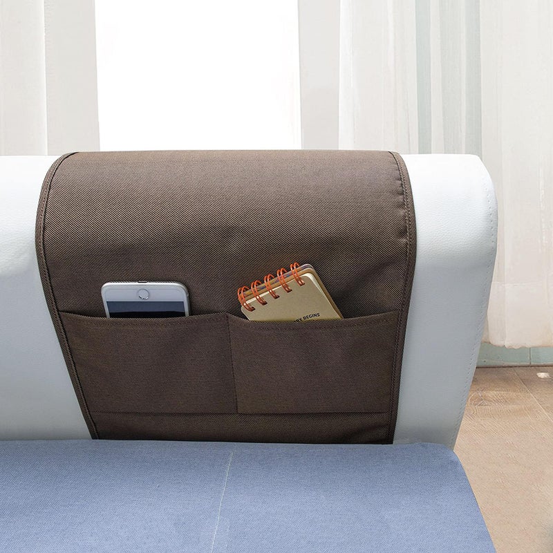 MDSTOP 5 Pockets Remote Control Holder, Magazine Rack, Space Saver Organizer, Draped Over Sofa, Couch, Recliner Armrest - Image 2