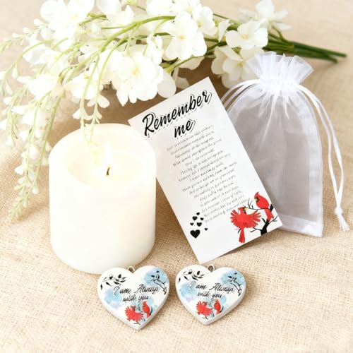 2 MULE TEAM 100Sets Funeral Favors for Guests, Celebration of Life Favors Celebration of Life Decorations Ideas with Pocket Hug Token Funeral Prayer Cards and Organza Bags, Cardinal Memorial Gifts - Image 3