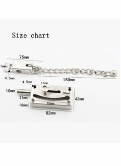 KASTWAVE Slide Bolt Latch Gate Latches Safety Door Lock with Anti-Theft Chain and Spring Heavy Duty Stainless Steel Brushed Nickel Finish Slide Bolt Latch Gate Latches Safety Door Lock  - Image 2