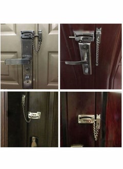 KASTWAVE Slide Bolt Latch Gate Latches Safety Door Lock with Anti-Theft Chain and Spring Heavy Duty Stainless Steel Brushed Nickel Finish Slide Bolt Latch Gate Latches Safety Door Lock  - Image 5