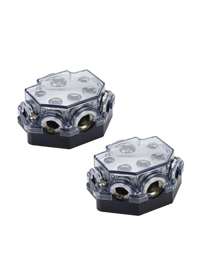 2PCS Power Distribution Block Car Audio 1 in 5 Ways Out Car Audio Distribution Block 0/2/4 Gauge in 2/4/8 Gauge Out Ground Cable Splitter Distribution Block for Automotive  - Image 5