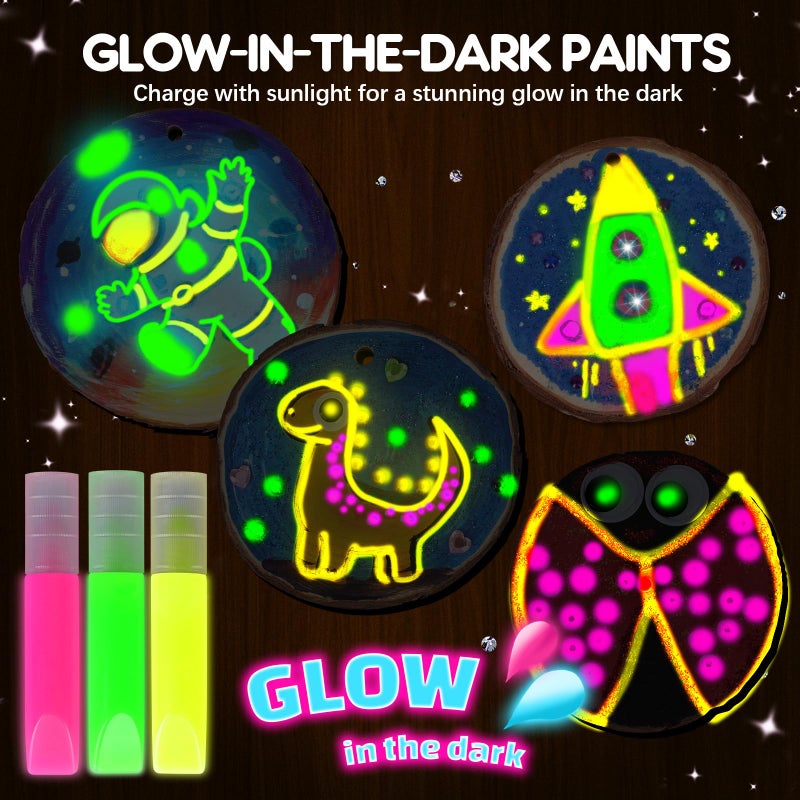EPUMP Wooden Painting Kit for Kids - Glow in The Dark Arts and Crafts Easter Gifts for Kids, Creative Activities Art Supplies Birthday Gifts Outdoor Toys for Boys Girls Age 6 7 8 9 10 11 12 Years Old - Image 2