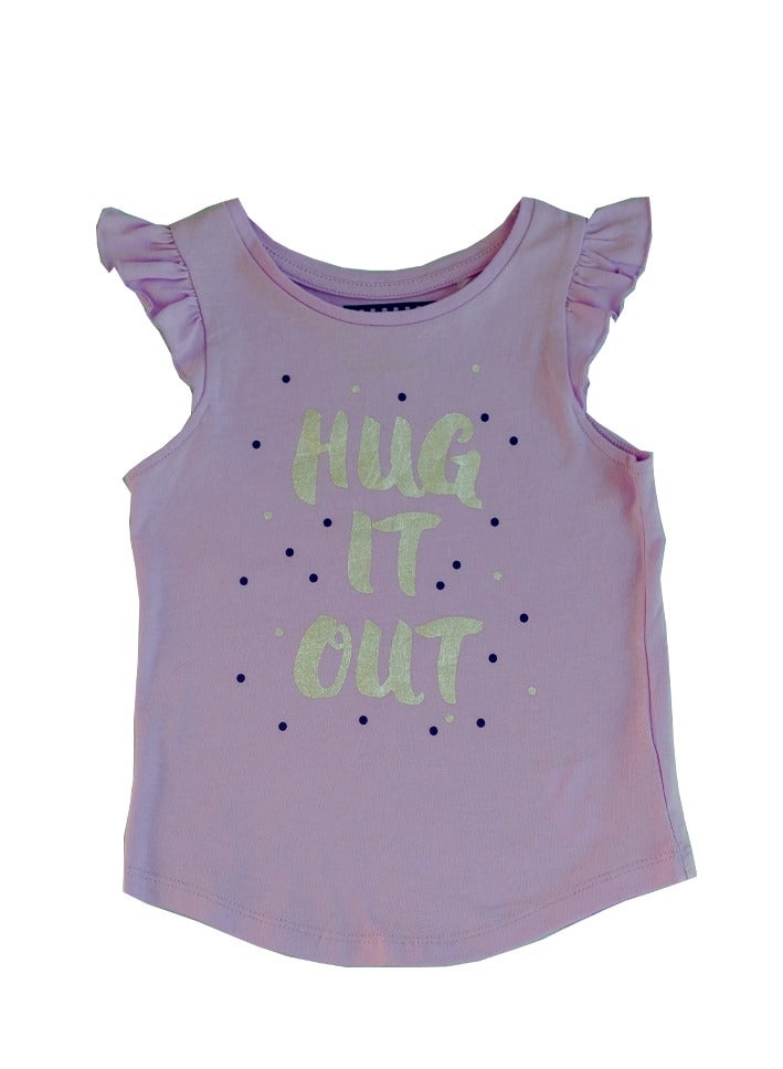 WiNi BEE Girls T-shirt Summer cotton tops Silver printed Letters Ruffle-Trim Toddler Tee Girls Fashion Clothing 2 4 6 Years - Image 3