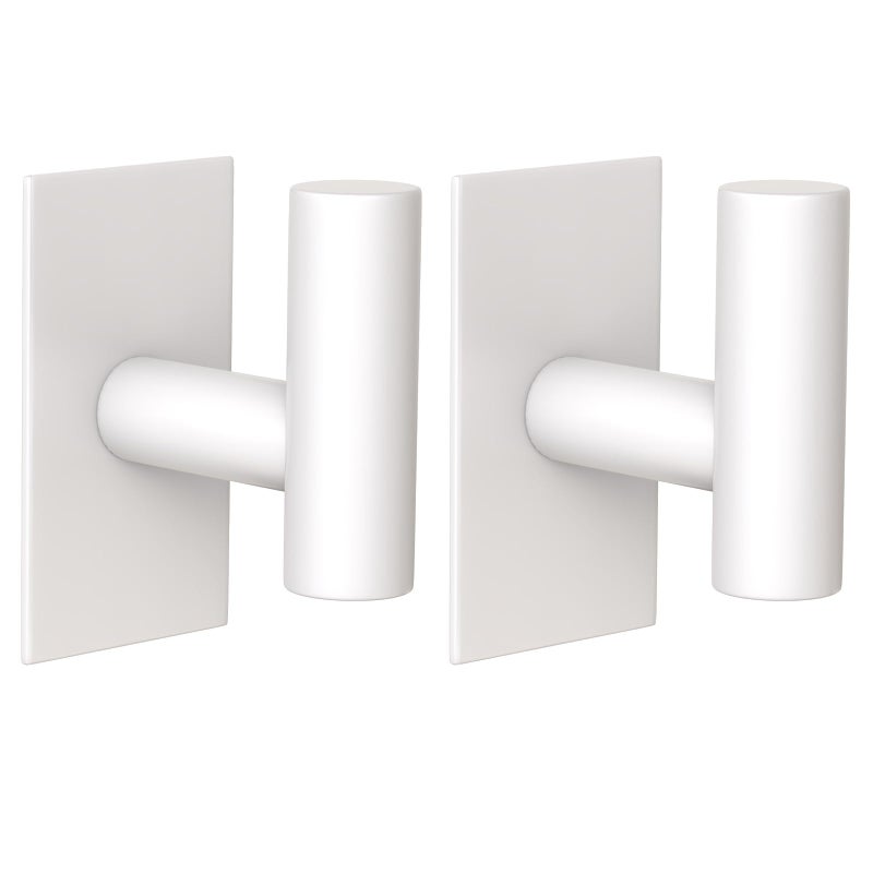 VAEHOLD Wall Towel Hooks, Heavy Duty Sticky Holder Waterproof Towel Hooks for Hanging Coat, Clothes, Closet Hook Wall Mount for Kitchen (White, 2 Pack) - Image 1
