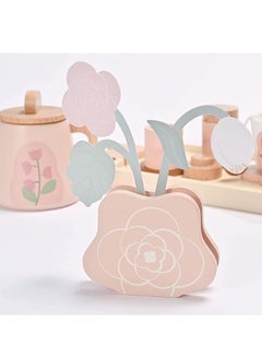 Beauenty Wooden Tea Set for Little Girls Wooden Toys Toddler Tea Set Play Kitchen Accessories for Kids Tea Party with Play Food Montessori Toys for 3 Year Old  - Image 4